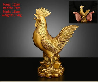 Fortune Copper Rooster Money Ornament