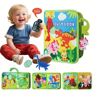 Dinosaur Busy Book for Toddlers Montessori Toys Busy Board for Boy Gifts Girl Educational Learning Activity Books Birthday Gift