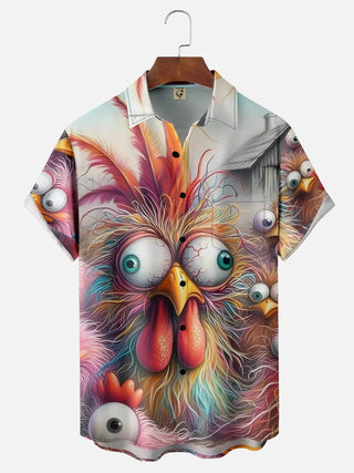 Men's Funny Cartoon Animal Graphic Shirt