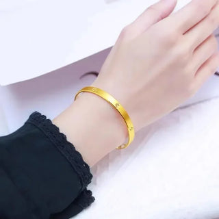 Trend Real 18k Gold Bangles for Woman High-quality Luxury AU750 Bangles Party Banquet Fine Jewelry 18K No Demolding