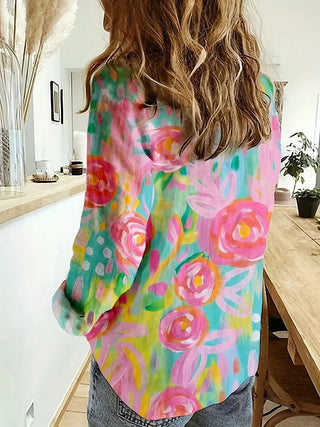 Trendy Crushed Flower Printed Blouse