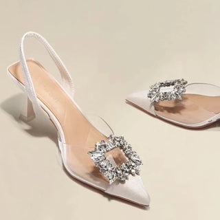 Crystal Transparent Pointed Toe Sandals