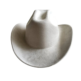 Suede Leather Cowboy Fedora Hat