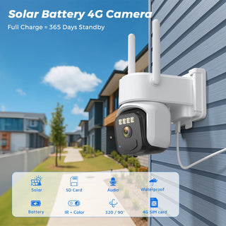 Solar Rechargeable Battery Surveillance IP Camera