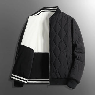 Double-side Wear Men's Fashion Autumn and Winter Puffer Cotton Coat Plus Size Mens Solid Color Zipper Cold-proof Outdoor Parkas