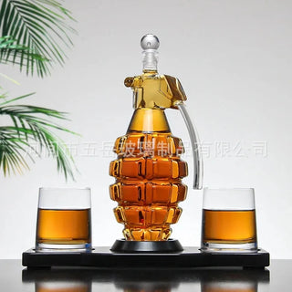 Glass Violin Decanter Set, Mahogany Base, Wine Savant, Whiskey Glasses, Bar Set, Champagne, Elegant Wine Dispenser, Gift