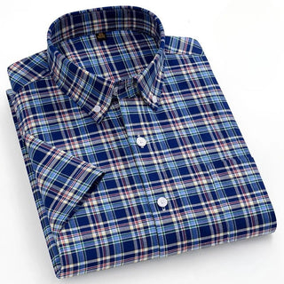 Elegant Designer Short Sleeve Plaid Shirts - Epictzar Intl.