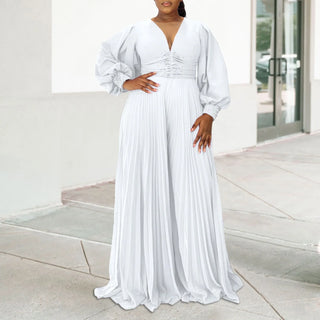 Elegant Pleated High Waisted Luxury Jumpsuits