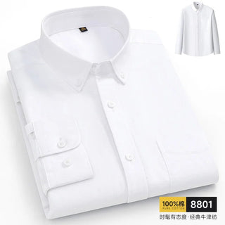 Solid Color 100% Pure Cotton Men Oxford Shirt - Epictzar Intl.