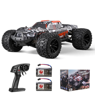 SucceBuy 1:14 Brushed 38KM/H 4WD RC Car All Terrain Off-Road Toys with 2 Batteries Monster Drift Racing Truck for Kids Gifts
