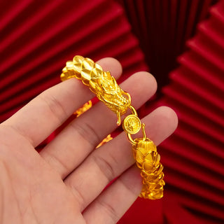 Luxury 24K 9999 Pure Gold real gold 5d seiko keel bracelet boutique men's domineering faucet bracelet