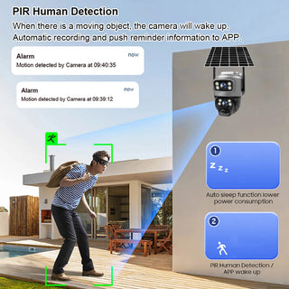 Human Detection Solar Security Video Camara