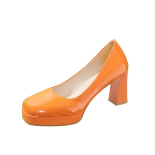 Women Square Heels Pumps Shoes