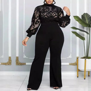 Temperament Commuter Lace Mesh Jumpsuit