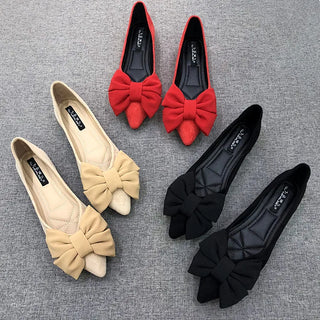 Velvet Flock Leather Flat Shoes