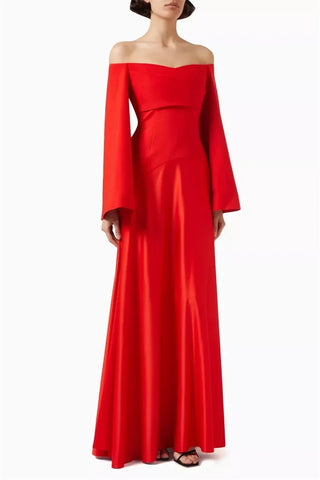 Customized Off Shoulder Long Evening Dress