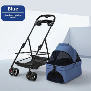 Pet Stroller Dog Cat Teddy Bear Baby Stroller Small Pet Stroller Lightweight Foldable Suitable Outdoor Travel Dog Cat Supplies