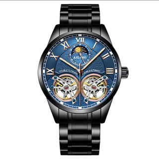 AILANG Original Design men's Double Flywheel Automatic Mechanical Watch Fashion Leisure Business Luxury Clock