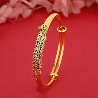 Hollow interwoven 24K Gold Peacock Bangle