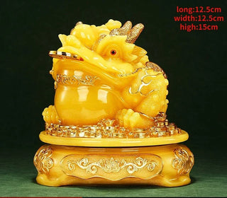 Lucky Attract Wealth Golden Toad Ornaments, Cicada Toad Living Room Office Desk Shop Gifts