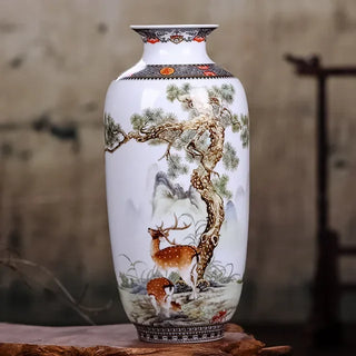 Traditional Flower Ceramic Vase