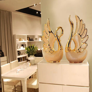 Swan Lovers Ceramic Craft Figurines