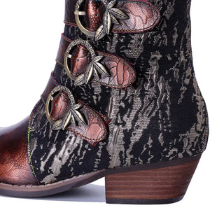 Floral Bohemian Zipper Ankle Boots