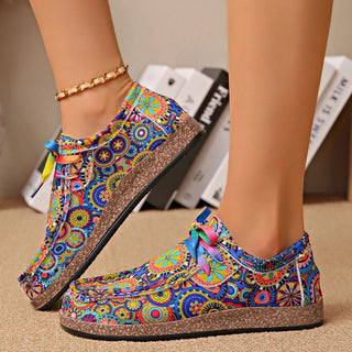 Women's Ethnic Colorful Printed Shoes