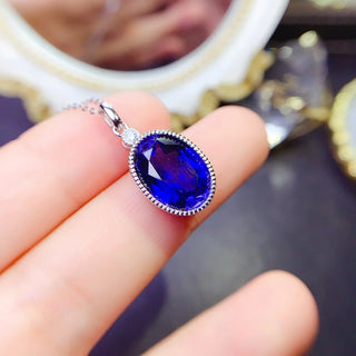 Natural Sapphire Sterling Silver Pendant