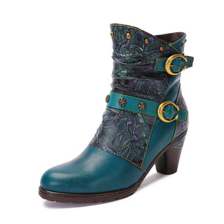 Handmade Genuine Leather High Heel Boots