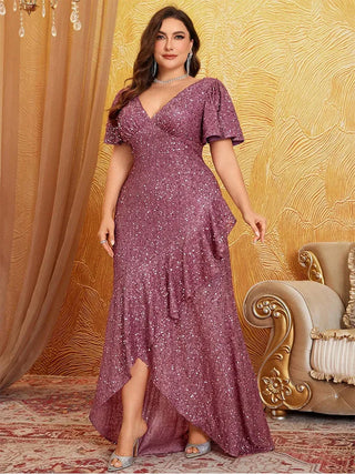 Multicolor Banquet Ruffle Evening Dress