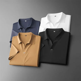 Men's Short Sleeve Ice Silk Shirt Set