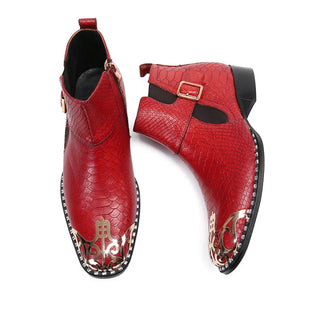 Elegant Genuine Leather Metal Toe Boots