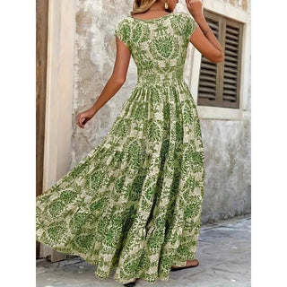 Bohemian Floral Print Ruffled Long Dresses - Epictzar Intl.