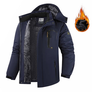 Men Fleece Lined Hooded Winter Jacket