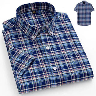 Elegant Designer Short Sleeve Plaid Shirts - Epictzar Intl.