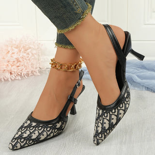Women Satin One-word Buckle Sandals
