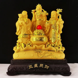 Fortune three-star ornaments God of wealth Fulushou Housewarming business gifts living room TV cabinet crafts Home decoration