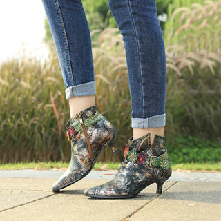 Women Multicolor Bohemian Booties