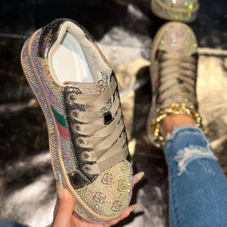 Rhinestone Sparkles Luxury Platform Sneakers - Epictzar Intl.