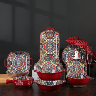 Bohemian Ceramic 8Pcs Cutlery Dishes Set