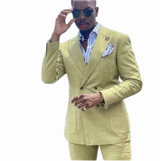 Wedding Groom Linen Tuxedo Suits