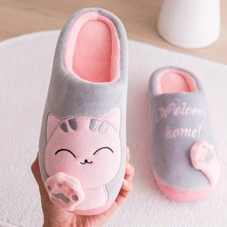 Cute Cartoon Embroidery Round Toe Slippers