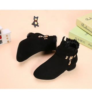 Girls Low Heels Short Boots