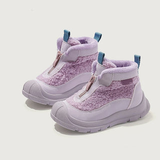 Faux Fur Winter Boots For Girls Thick Warm Teenager Kid's Snow Boots Anti-slippery Outdoor Children's Warm Boots Cotton Shoes