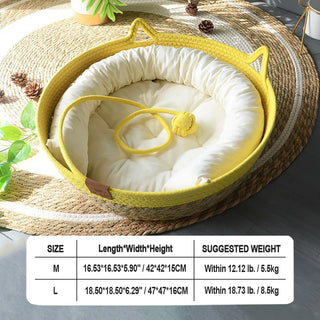 Indoor Straw Plaited Basket Pet Bed