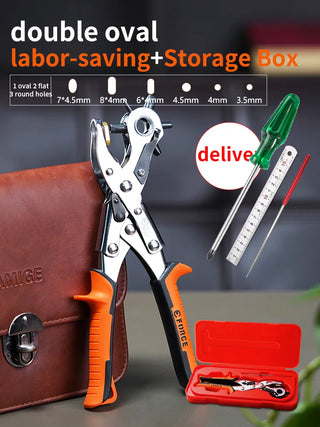 Multi-function Punch Pliers Round Hole Oval Hole DIY Tool Watchband Strap Household Leathercraft Leather Belt Hole Punch Plier