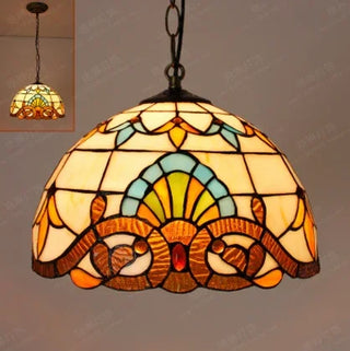 Handmade Peacock Tiffany Pendant Hanging Lamp