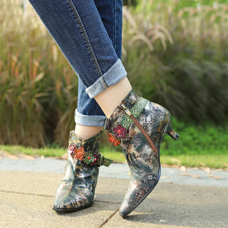 Women Multicolor Bohemian Booties