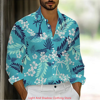 Men's Tropical Hawaiian Long Sleeved Shirt